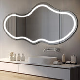 LED Spiegel Asymmetrisch 2 | Wandschalter-Steuerung | Kaltweißes Licht - Reyze Seria Salono Model 1  - Horizontal